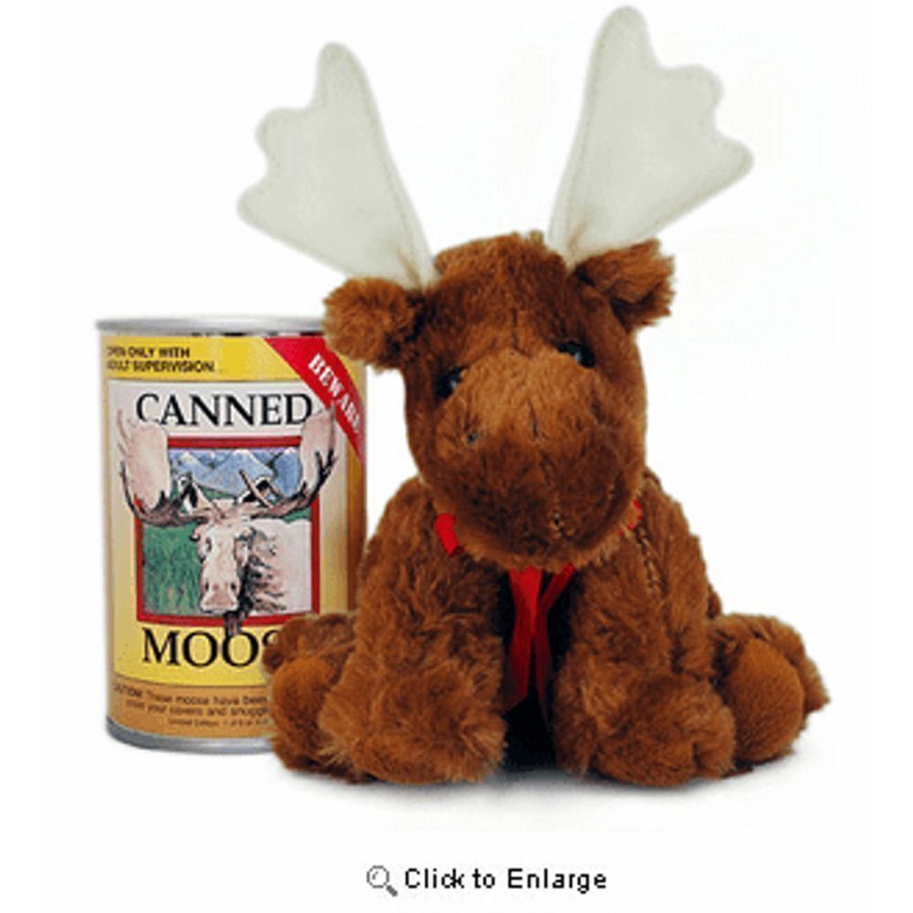 Canned Moose Stuffed Animal Critter